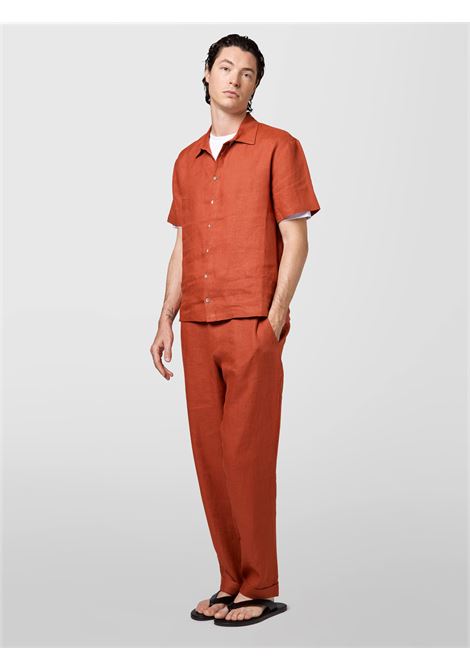 Alpha Studio camicia in lino color ruggine a maniche corte ALPHA STUDIO | CAMICIE | AU-5375L1011